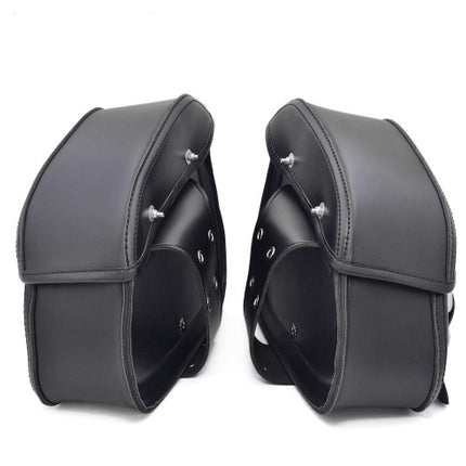Black PU Leather Luggage Bags Motorcycle Saddlebags Saddle Bags Pouch For
