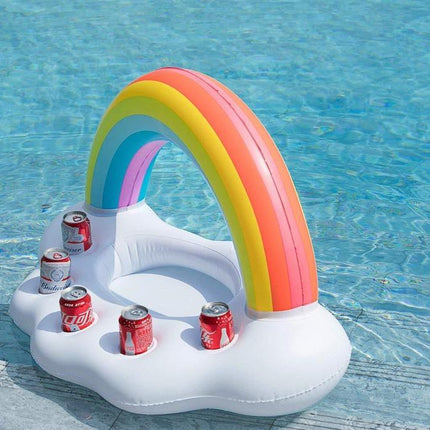 Rainbow Inflatable Pool Float Cooler