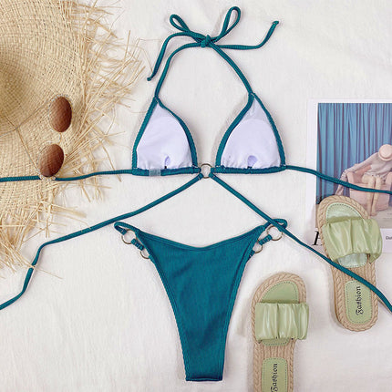 Stylish Solid Color Sexy Bikini Set for Women