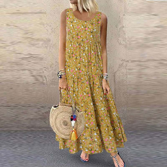 Bohemian Floral Long Beach Dress for Women