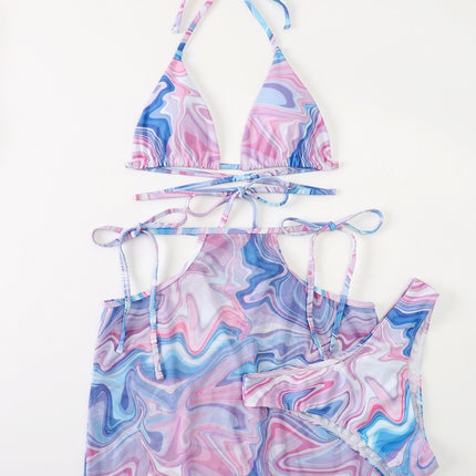 Women's 3-Piece Bikini Set with Beach Skirt