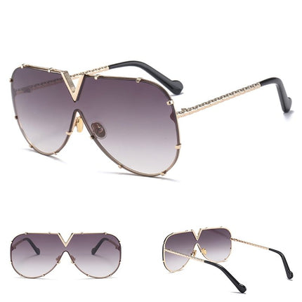 Sunglasses, men, women, men and women, sunglasses, frameless, rivet, personality glasses