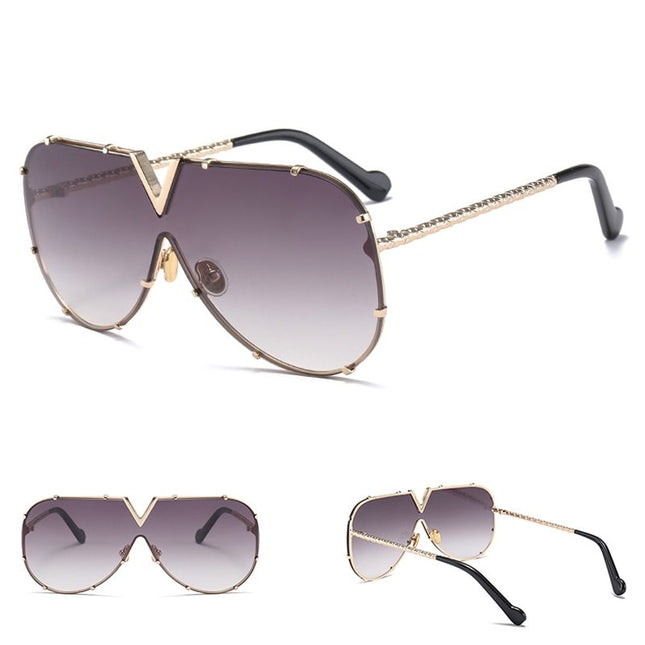 Sunglasses, men, women, men and women, sunglasses, frameless, rivet, personality glasses