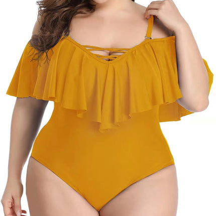 Ruffled plus size slimming bikini