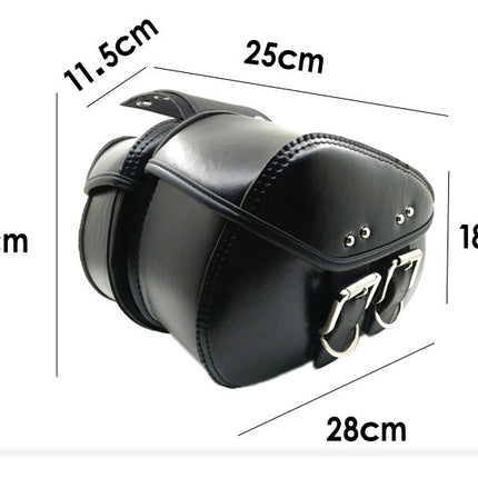 Black PU Leather Luggage Bags Motorcycle Saddlebags Saddle Bags Pouch For