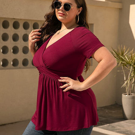 Women's Plus Size T-shirt V-neck Top