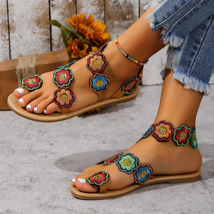 Women's Peacock-Inspired Colorful Beach Slippers