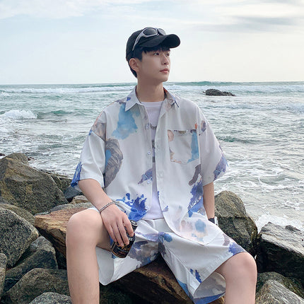 Beach Graffiti Cool Short Sleeve Shirt Outfit