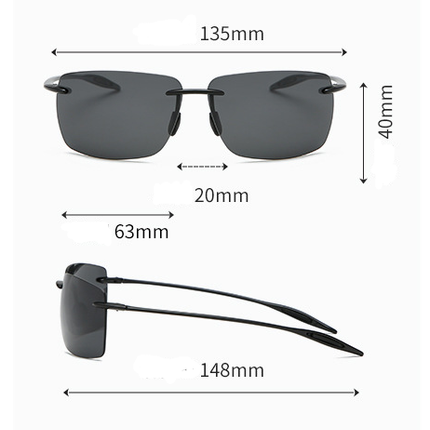 Lightweight Rimless TR90 Sunglasses for Men