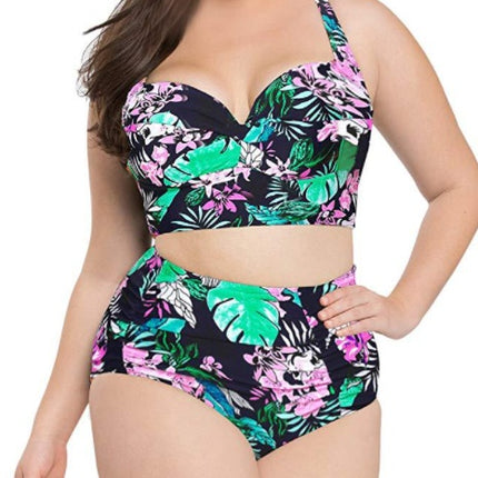 Retro high waist ladies swimsuit bikini
