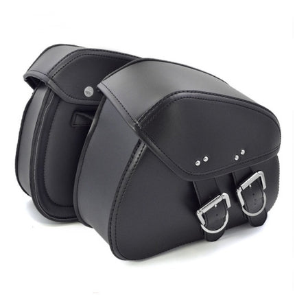 Black PU Leather Luggage Bags Motorcycle Saddlebags Saddle Bags Pouch For