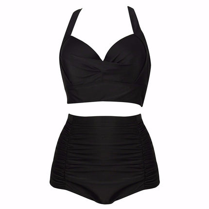Retro high waist ladies swimsuit bikini