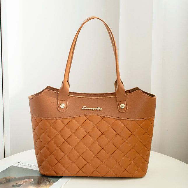 Women's Rhombus Pattern PU Crossbody Handbag