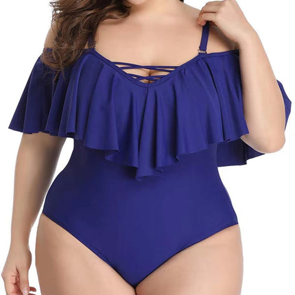 Ruffled plus size slimming bikini