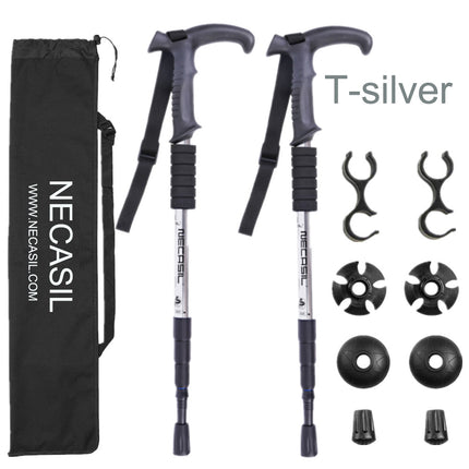 Aluminum Alloy Trekking Poles Straight Handle Set