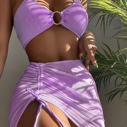 Women's 3-Piece Halter Bikini Sexy Swimsuit Set