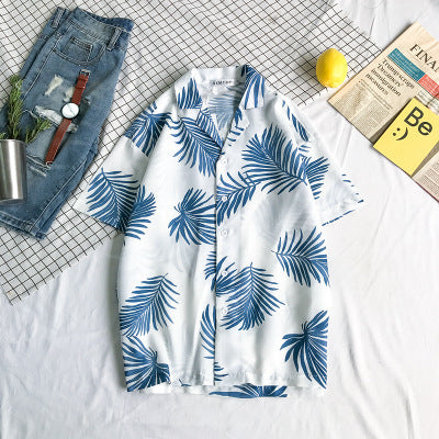 Loose beach holiday Hawaiian floral shirt