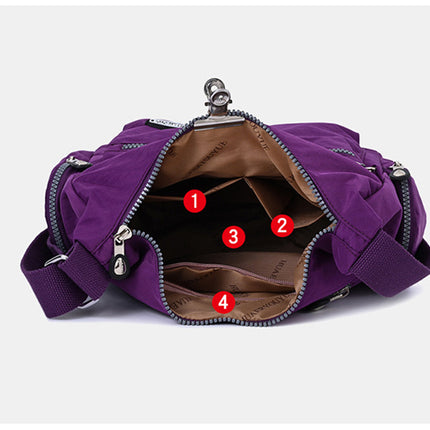 Waterproof Nylon Multi-Pocket Crossbody Shoulder Bag