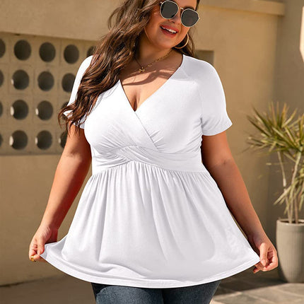 Women's Plus Size T-shirt V-neck Top