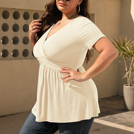 Women's Plus Size T-shirt V-neck Top
