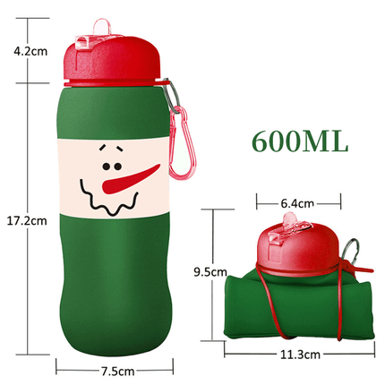 Silicone Outdoor Sports Water Bottle with Leakproof Lid