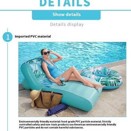 Inflatable Backrest Recliner Water Float Bed