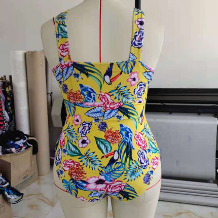 Ethnic Print Plus Size Swimsuit Bikini