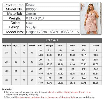 Plus Size V-Neck Lace Belted Sleepwear Dress