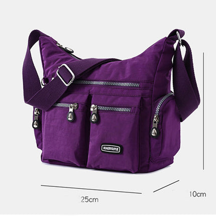 Waterproof Nylon Multi-Pocket Crossbody Shoulder Bag