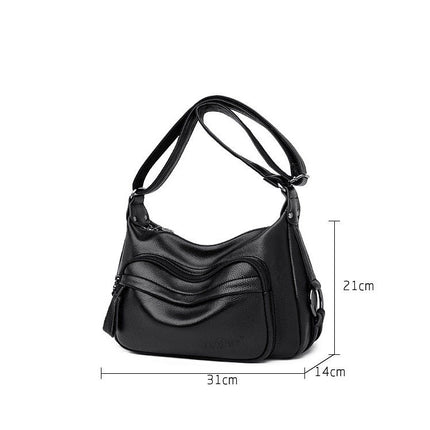 High Capacity PU Leather Crossbody Shoulder Handbag