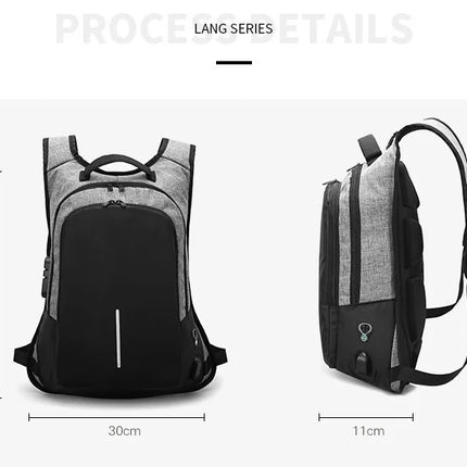 Men's Anti-Theft Laptop Backpack with USB Charging
