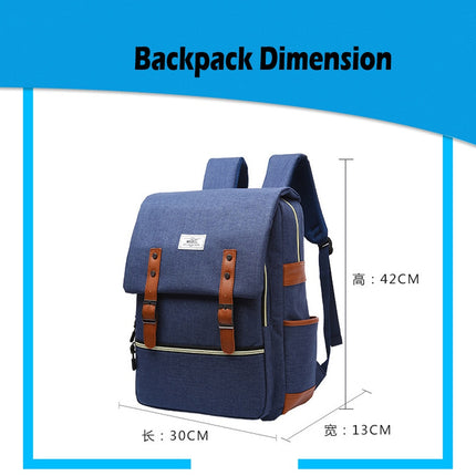 Vintage Canvas USB Laptop Backpack
