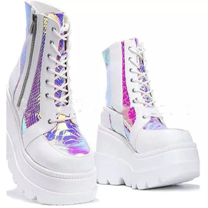 Platform Shoes Boots Women Winter Shoes Genuine Leather