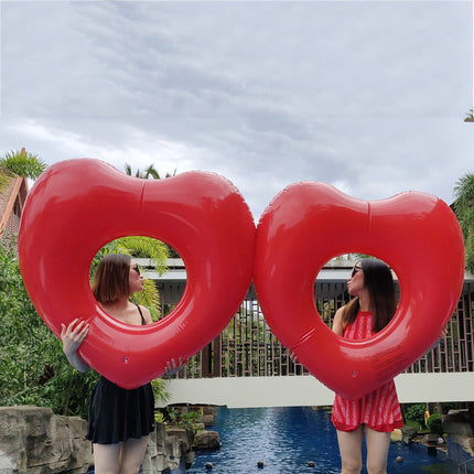 Inflatable Love Swimming Ring Double Couple Floating Row