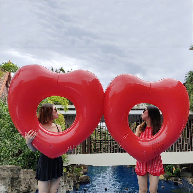 Inflatable Double Love Swimming Float Ring