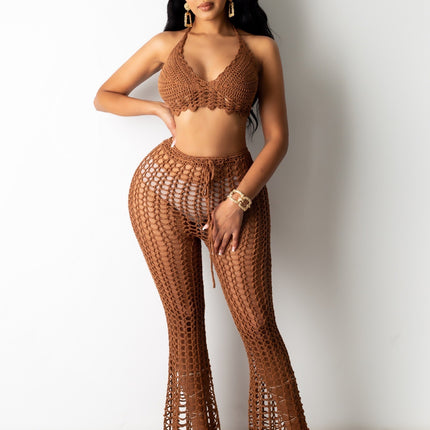 Elegant Women's Hollow Out 2-Piece Summer Beach Set