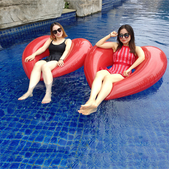 Inflatable Love Swimming Ring Double Couple Floating Row