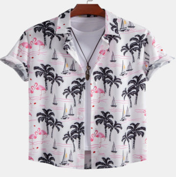 Summer Men's Shirt Top Suit Hawaii Beach