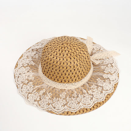 Women Lace Sun Hats For  Wide Brim Straw Beach