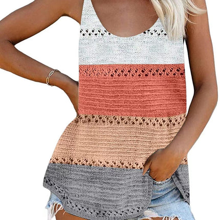 Women's Loose Knit V-Neck Camisole Beach Top