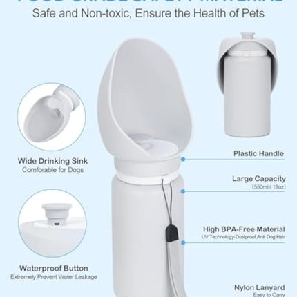 Dog Water Bottle Leak Proof Portable Travel Pet Water Bottle Foldable Lightweight Dog Water Dispenser Drinking Bowl For Dogs Puppy Pets On The Go For Outdoor