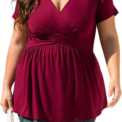 Women's Plus Size T-shirt V-neck Top