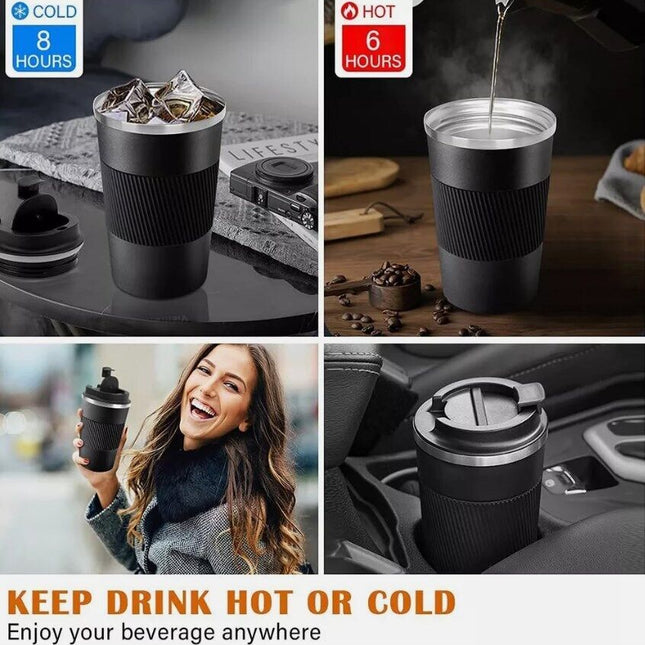 510ML Leakproof Insulated Thermal Travel Stainless Steel Coffee Mug Cup Flask