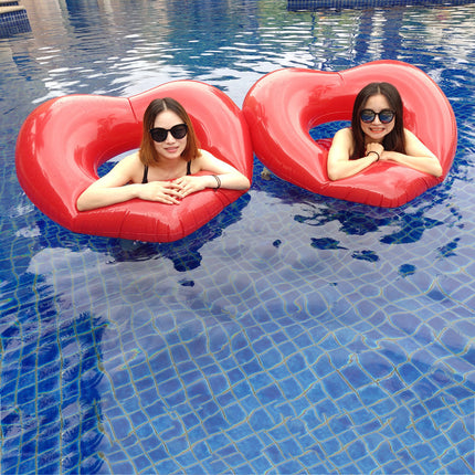 Inflatable Love Swimming Ring Double Couple Floating Row