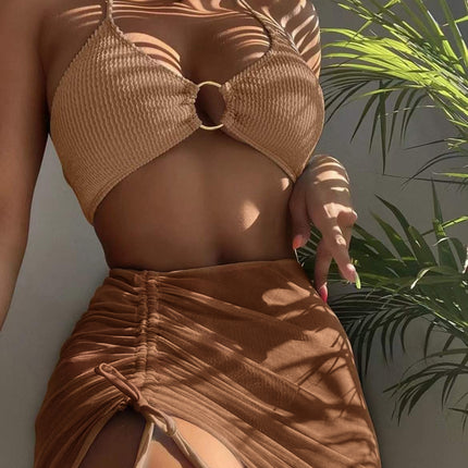 Women's 3-Piece Halter Bikini Sexy Swimsuit Set