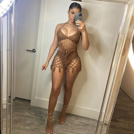Hollow Out Acrylic Bikini Swimsuit for Women