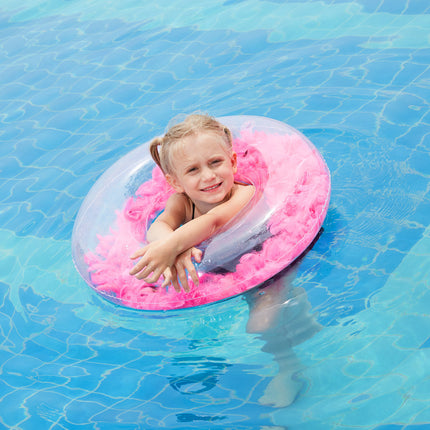 Thickened transparent feather swimming ring