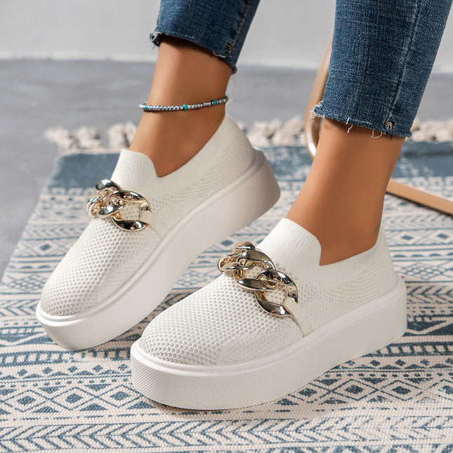 Chain Mesh Slip-On Flats for Women