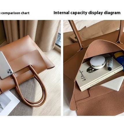 Retro PU Shoulder Tote Bag for Women