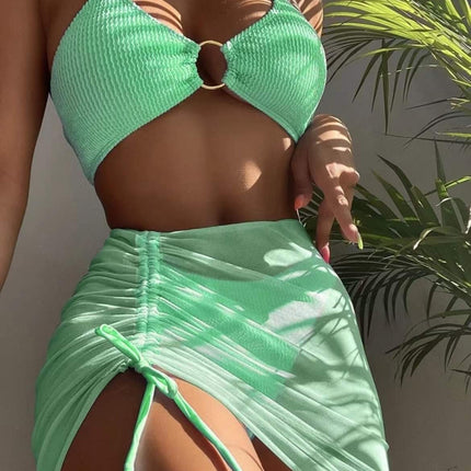Women's 3-Piece Halter Bikini Sexy Swimsuit Set